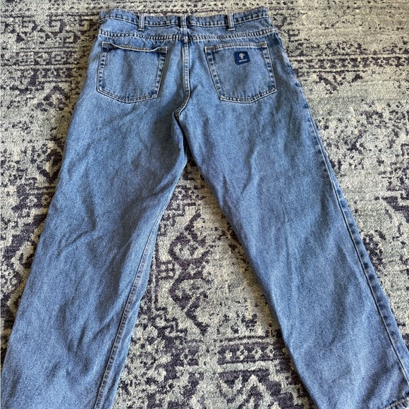 Men’s 36x30 Heavyweight Medium Wash Denim Jeans Relaxed Fit Straight Leg Winter - Picture 6 of 6